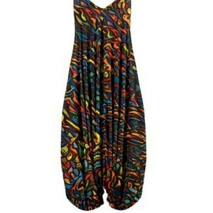 Black Abstract Harem Jumpsuit - Women & Plus